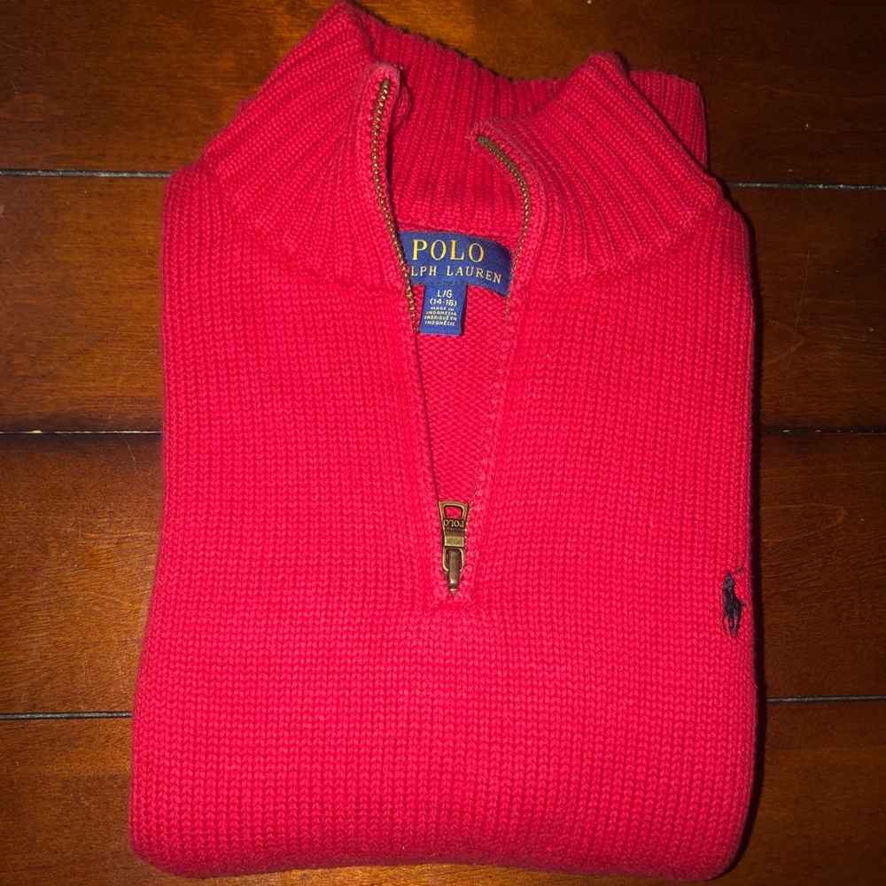 olo Ralph Lauren
Big Boys Cotton Half-Zip Sweater,